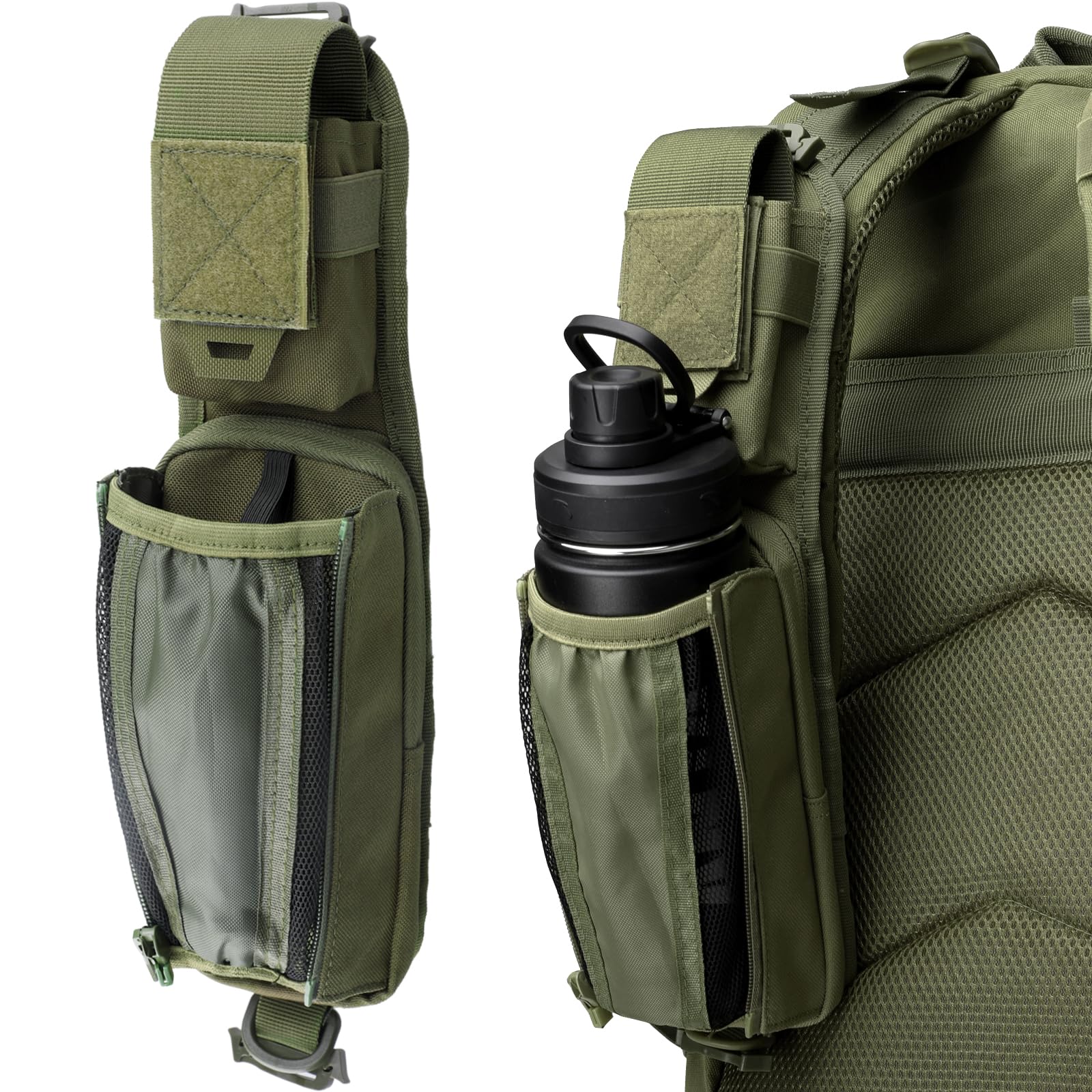 WYNEX Molle Tactical Pouches of Water Bottle Pouch Version, Tactical Accessories Backpack Strap Pouch Water Bottle Carrier Holder Molle Accessories for Backpacks