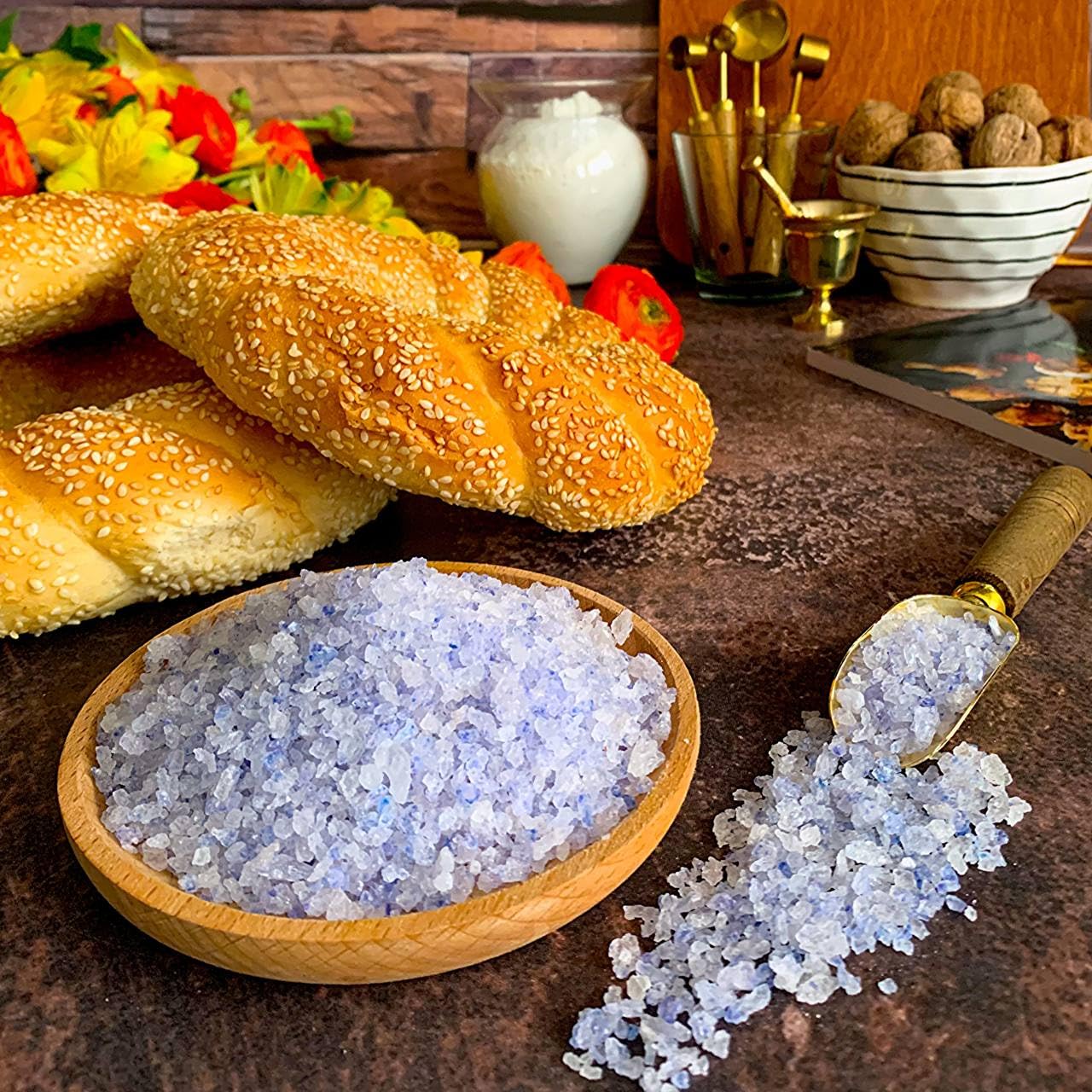 250g Premium Gourmet Blue Salt – Coarse, Mineral Salt, High Potassium, Low Sodium, Natural, Unprocessed, Hand Harvested (8.82 oz)