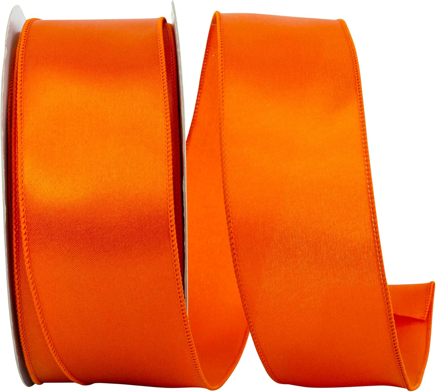 Reliant Ribbon 92575W-058-40K Satin Value Wired Edge Ribbon, 2-1/2 Inch X 50 Yards, Orange