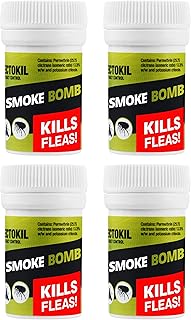 InsectoKil Flea Bombs for The Home (Pack of 4 Flea Killer Smoke Bombs) Professional Strength Mini Smoke Bomb Foggers for Effective Flea Treatment