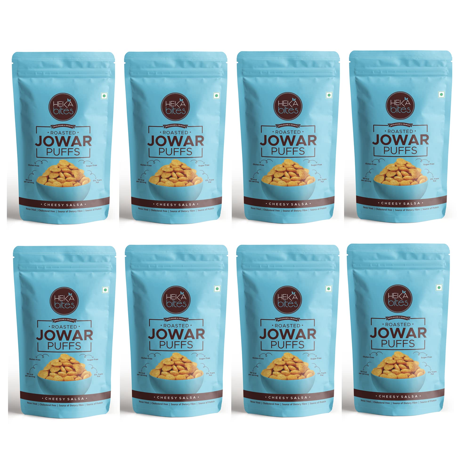 HEKA bites Roasted Jowar Puffs Cheesy Salsa - Pack of 8| 90 Kcal per serving| Made with 80% Jowar| Healthy Snack| Sugar Free| High Protein and Fibre| Cholesterol Free| Gluten Free (40g x 8) (B092S2PT4W) Amazon Price History, Amazon Price Tracker