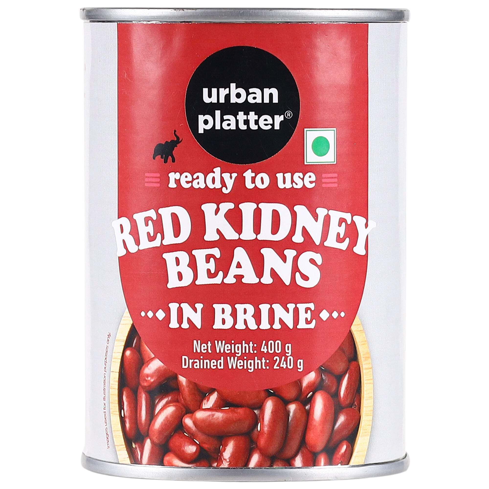urban platter Red Kidney Beans (Rajma) in Brine, 400 g (Drained Weight 240 g)