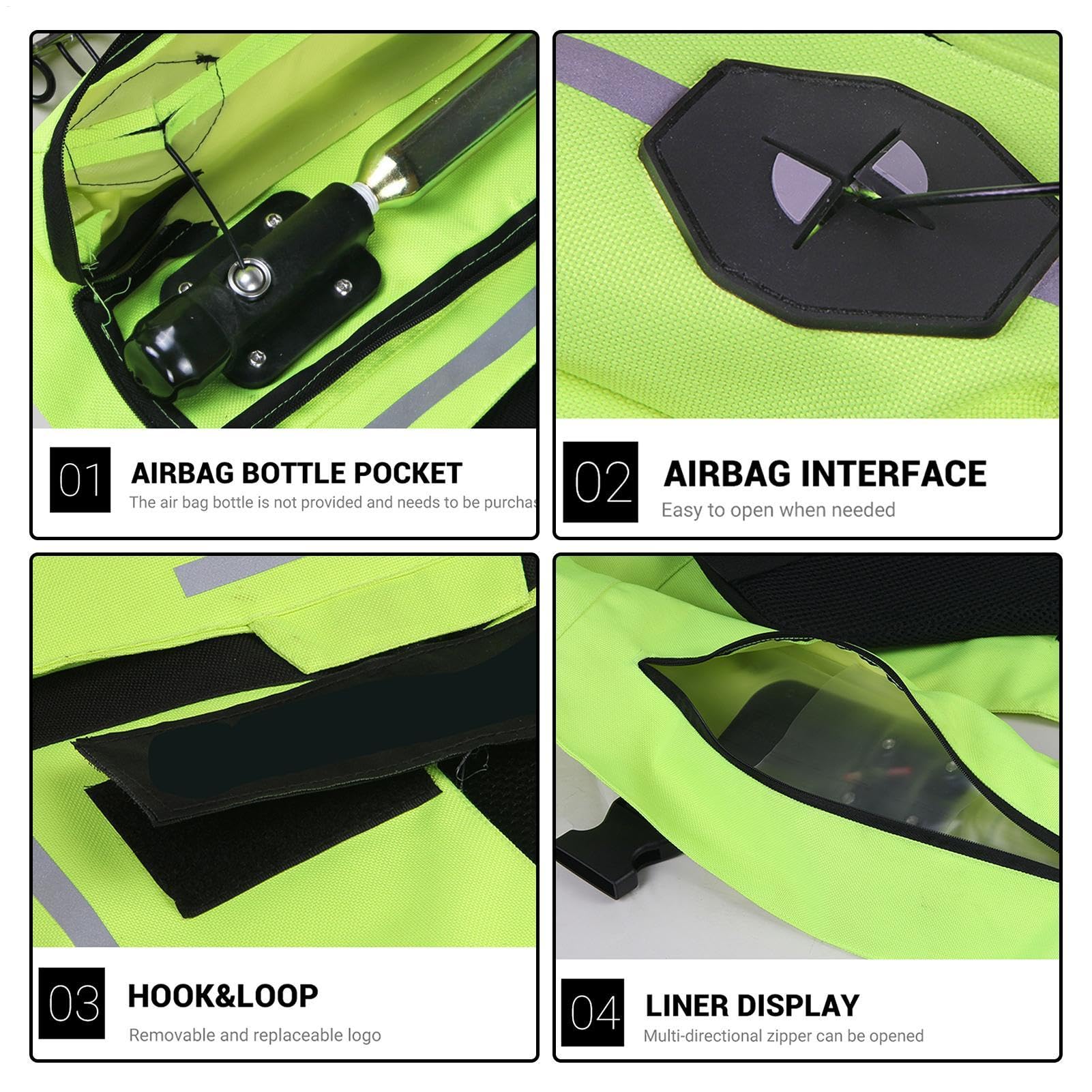 Gilet de protection pour moto, léger, avec bande réfléchissante, gonflable, professionnel