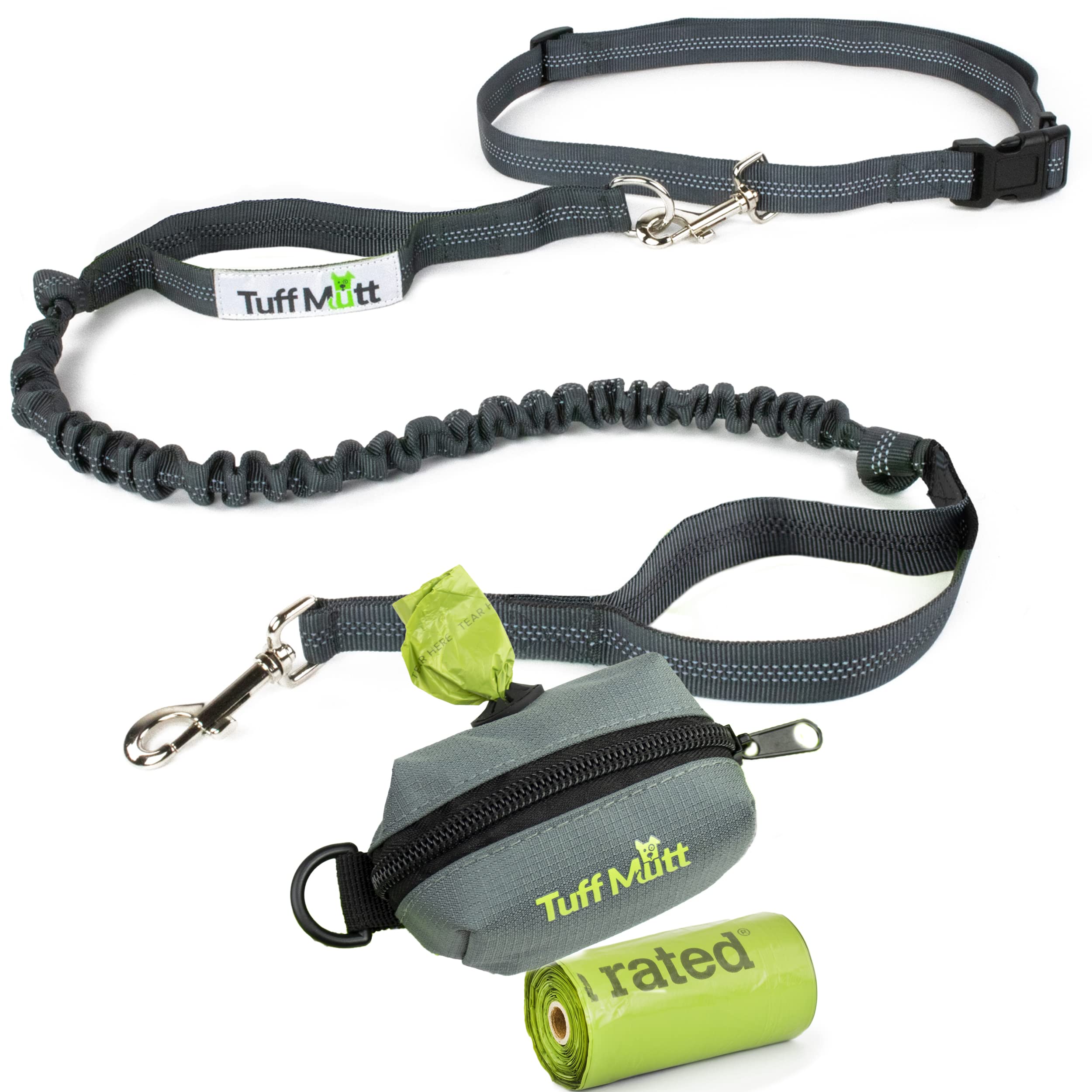 Tuff MuttRunning Dog Leash and Poop Bag Holder