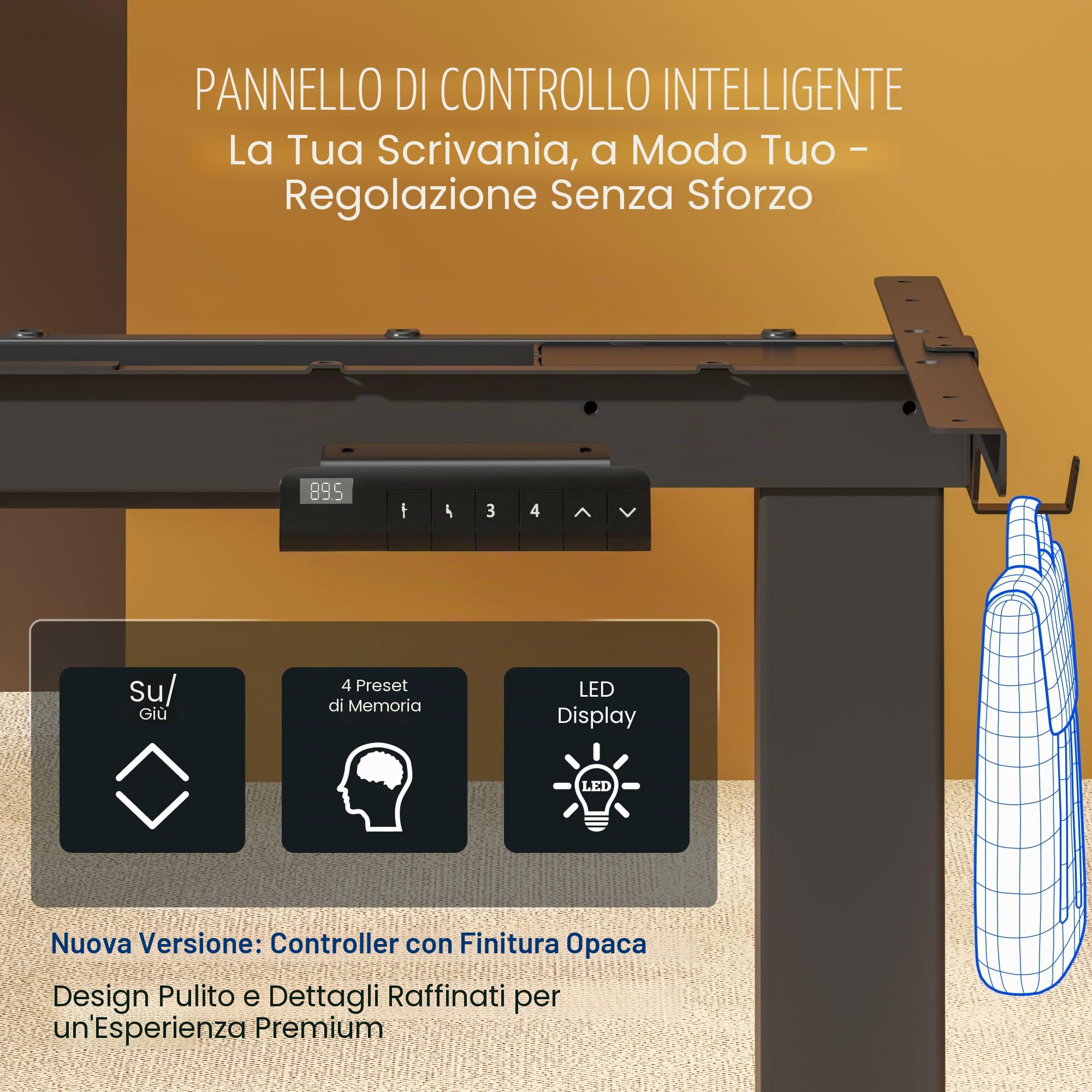 FLEXISPOT E1 PRO Scrivania Regolabile in Altezza con 2 Motori con Memoria Automatica Intelligente Standing Desk Scrivania Elettrica Scrivania Motorizzata