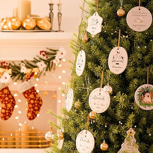 Miniatura 5 de Bemaystar Adornos de Navidad personalizados con foto 2023  Adornos personalizados de imagen y texto para Navidad 2023, regalo personalizado de