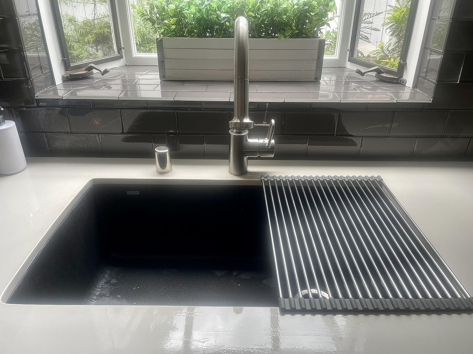 Amazon.com - Silicon and Stainless Steel, roll-up Rectangle Sink Drying ...
