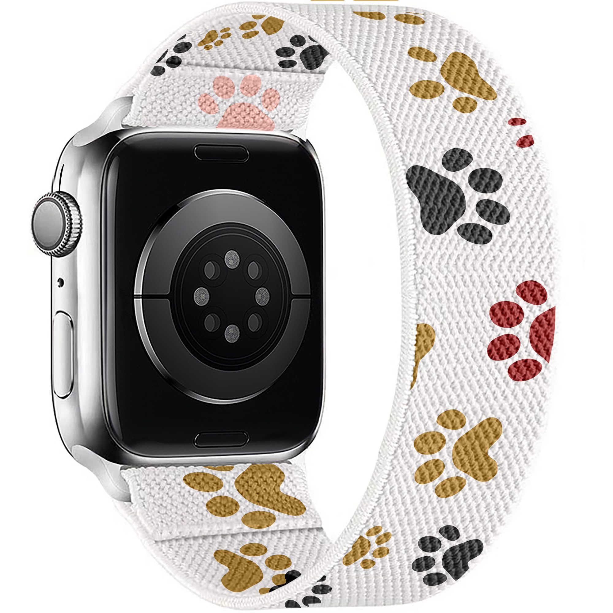 BMBEAR Stretchy Solo Loop Bands Compatible with Apple Watch 38mm 40mm 41mm Braided Elastic Weave Nylon Wristbands Women Men Straps for iWatch Series 7/6/5/4/3/2/1/SE Dark Black — view 37
