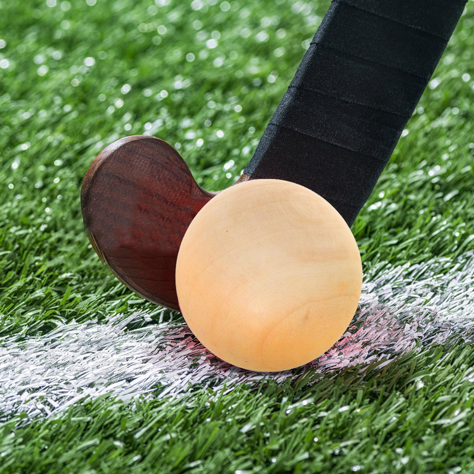 15 Palline da Hockey in Legno Beige per Giochi Indoor, Resistente ai Danni Potenza di Tiro Precisa, per Allenamento di Hockey e Partite