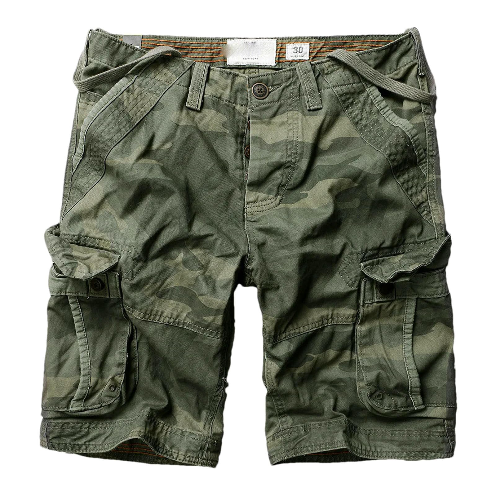 Uomo Camouflage Cargo Casual Pantaloncini di Cotone Maschio Estate Pantaloncini da Lavoro Uomo Militare Tasche Multiple Pantaloni Corti