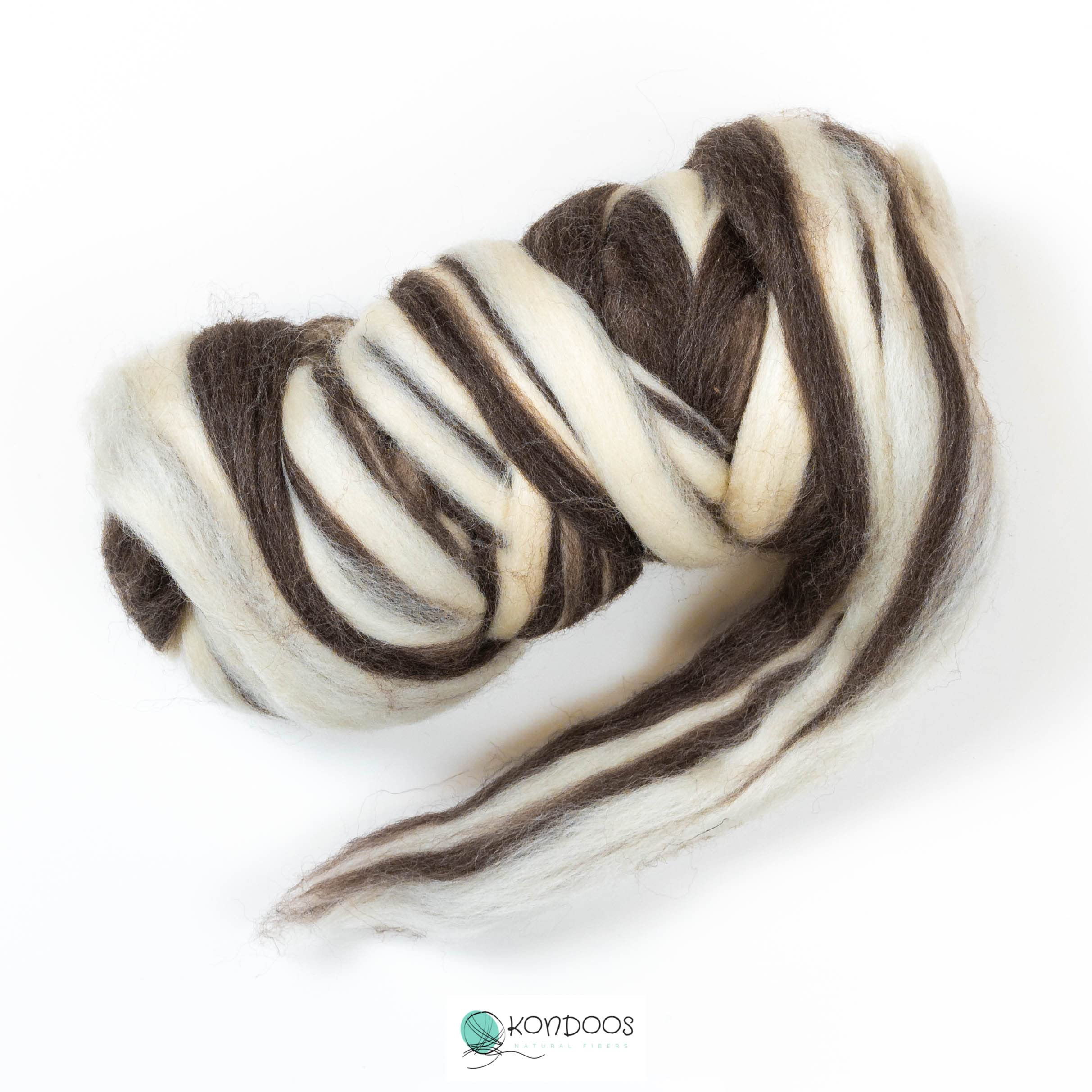Kondoos Natural Blend Wool roving top, 227grams. Best Wool for Needle Felting handcrafts and Spinning. Natural Colours - Image 4