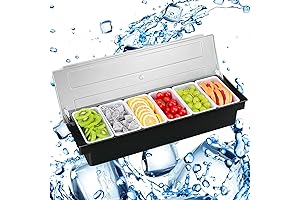 6 Compartment Fruit Veggie Condiment Container with Lid