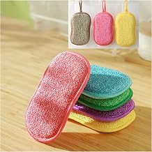 5 Pack Scrub Sponges Dual Action Scrubbing Sponge Ultra Fine Microfiber Scouring Pad Multi-Purpose Reusable Scrubber Sponge Heavy Duty Dish Sponge Kitchen Cleaning Tool for Dishes Pots and Pans