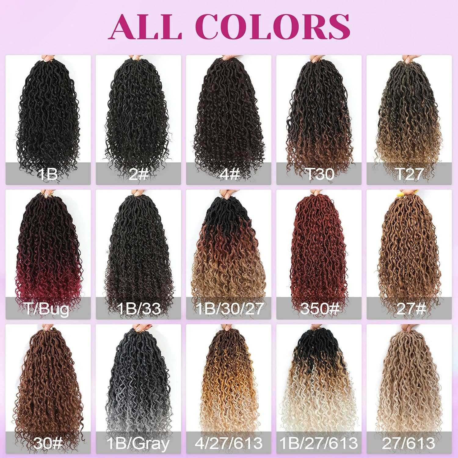 Goddess Locs Crochet Hair 16 Inch 8 Packs Boho Faux Locs Crochet Hair For Black Women Synthetic Hippie Locs Pre Looped Crochet Braids With Curly Ends
