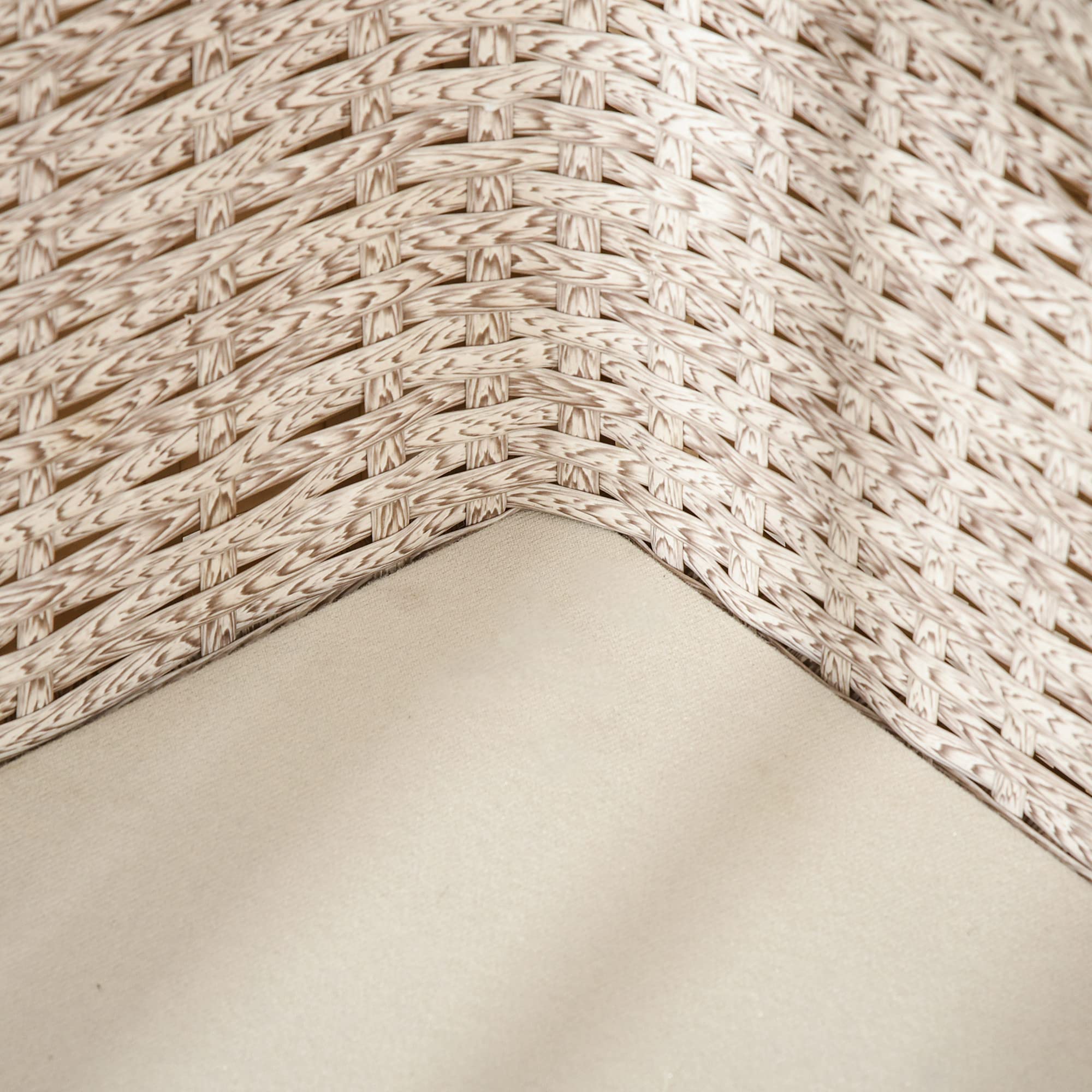 PawHut Cuccia per Cani e Gatti Rialzata in Rattan con Cuscino Lavabile Bianco, Lettino per Animali da Interno, 70.5x40x37.5cm, Beige