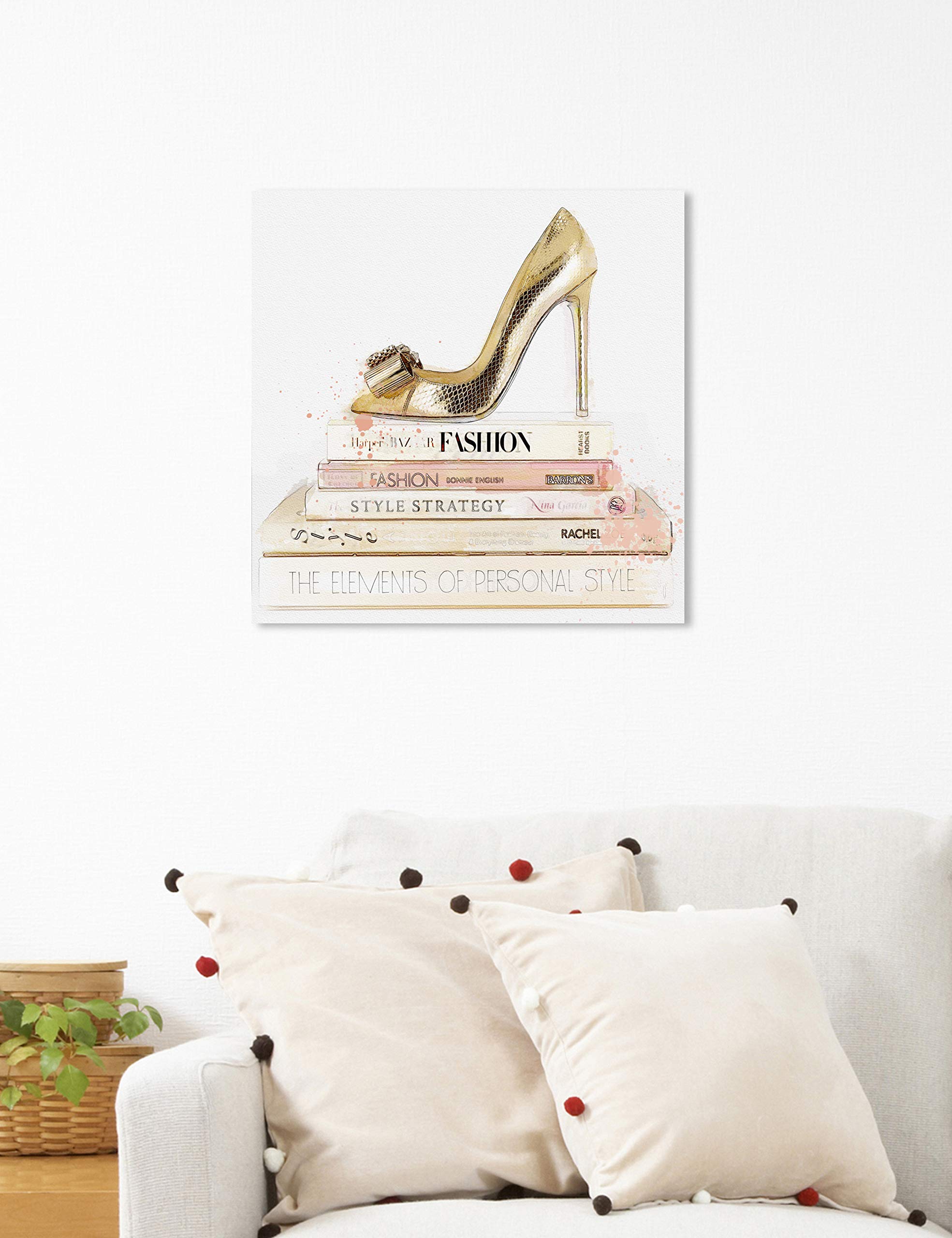 Amazon.com: Oliver Gal 'Gold Shoe and Fashion Z' The Fashion Wall