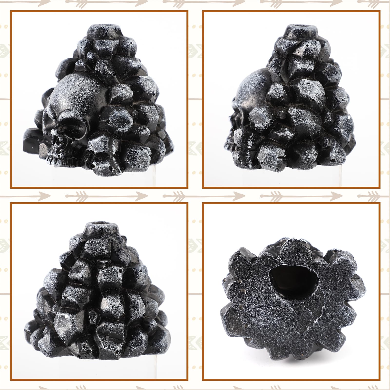 Aztec Death Whistle - 125+ Decibel Skull Scream Whistle With Pouch (Black)-586512