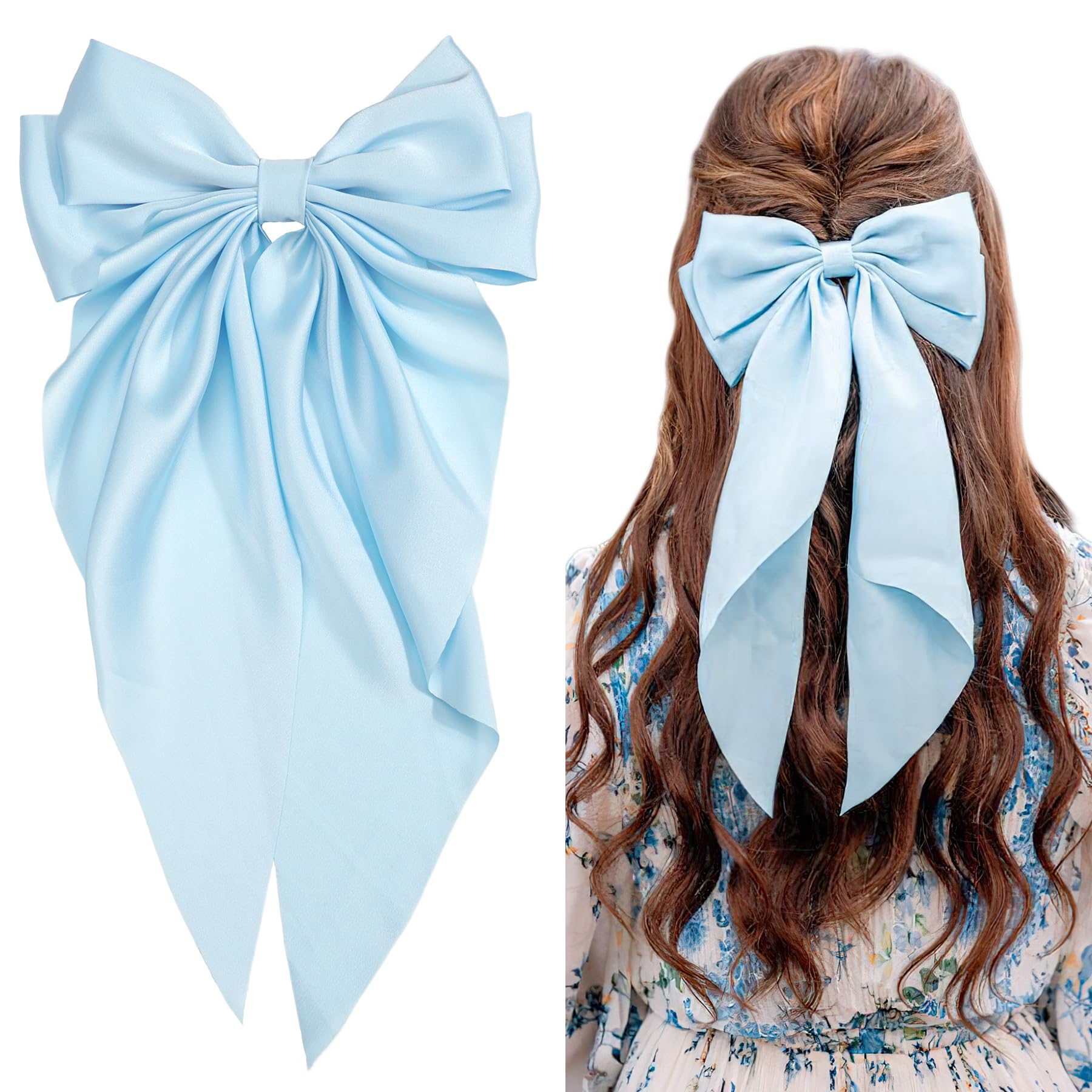 Lumignon ♥ L tweed ribbon hair clip ブルー ヘアアクセサリー | Lumignon