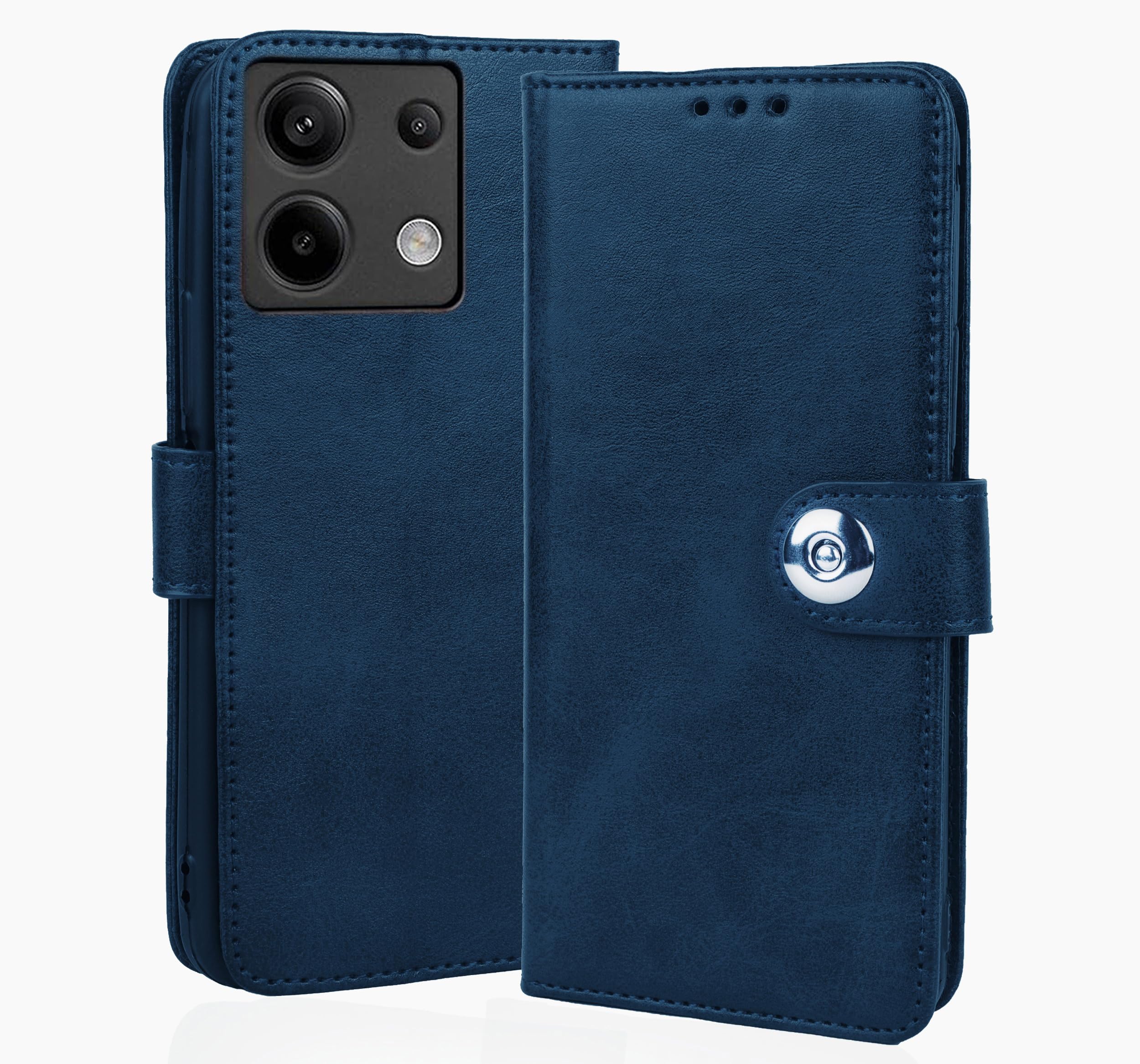 SESS XUSIVE Leather Flip Cover for Mi Redmi Note 13 5G Wallet Slim Book Cover with Card Slots Inside Pockets Designer Button Magnet Closure Mi Redmi Note 13 5G - Button Blue (B083CVR3PT) Amazon Price History, Amazon Price Tracker