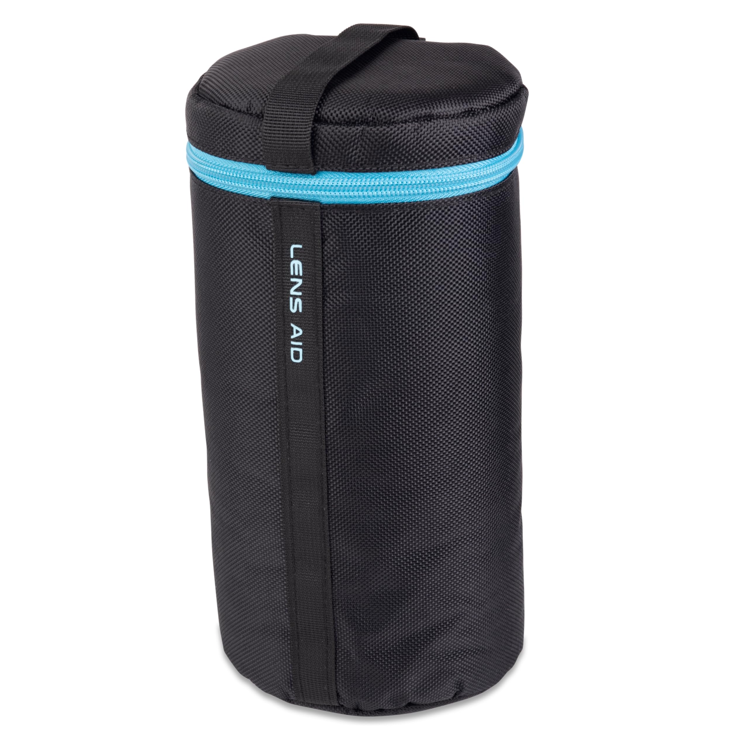 LENS-AID Custodia Obiettivo Imbottita con Zip – Borsa Protettiva, Protezione Totale per Obiettivi DSLR e Mirrorless, Nero, XL (11 x 25 cm)
