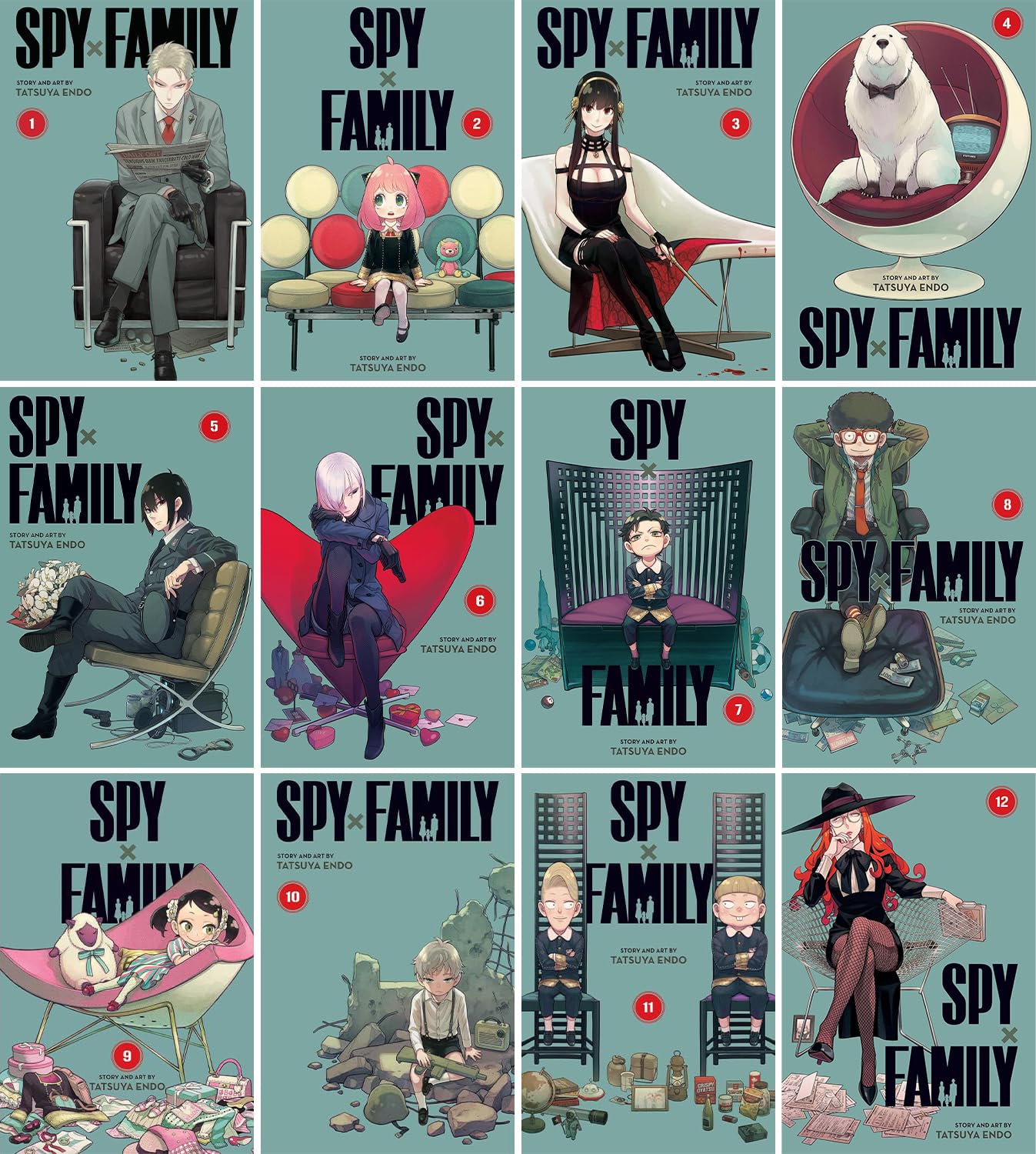 Spy x Family Series, Vol. 112. Set of 12 Books