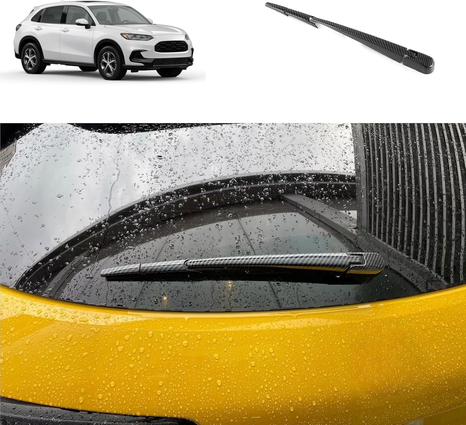 Rear Back Window Wiper Cover Trims Compatible With Honda New HRV HR-V 2026 2025 2024 2023 Exterior Car Accessories ABS 4PCS(Carbon Fiber Style)
