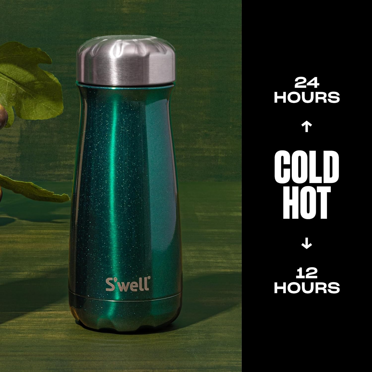 S'well Stainless Steel Traveler, 16oz, Green Sapphire, Triple Layered Vacuum Insulated Containers Keeps Drinks Cold for 24 Hours and Hot for 12, BPA Free, Easy Carrying On the Go - Image 2