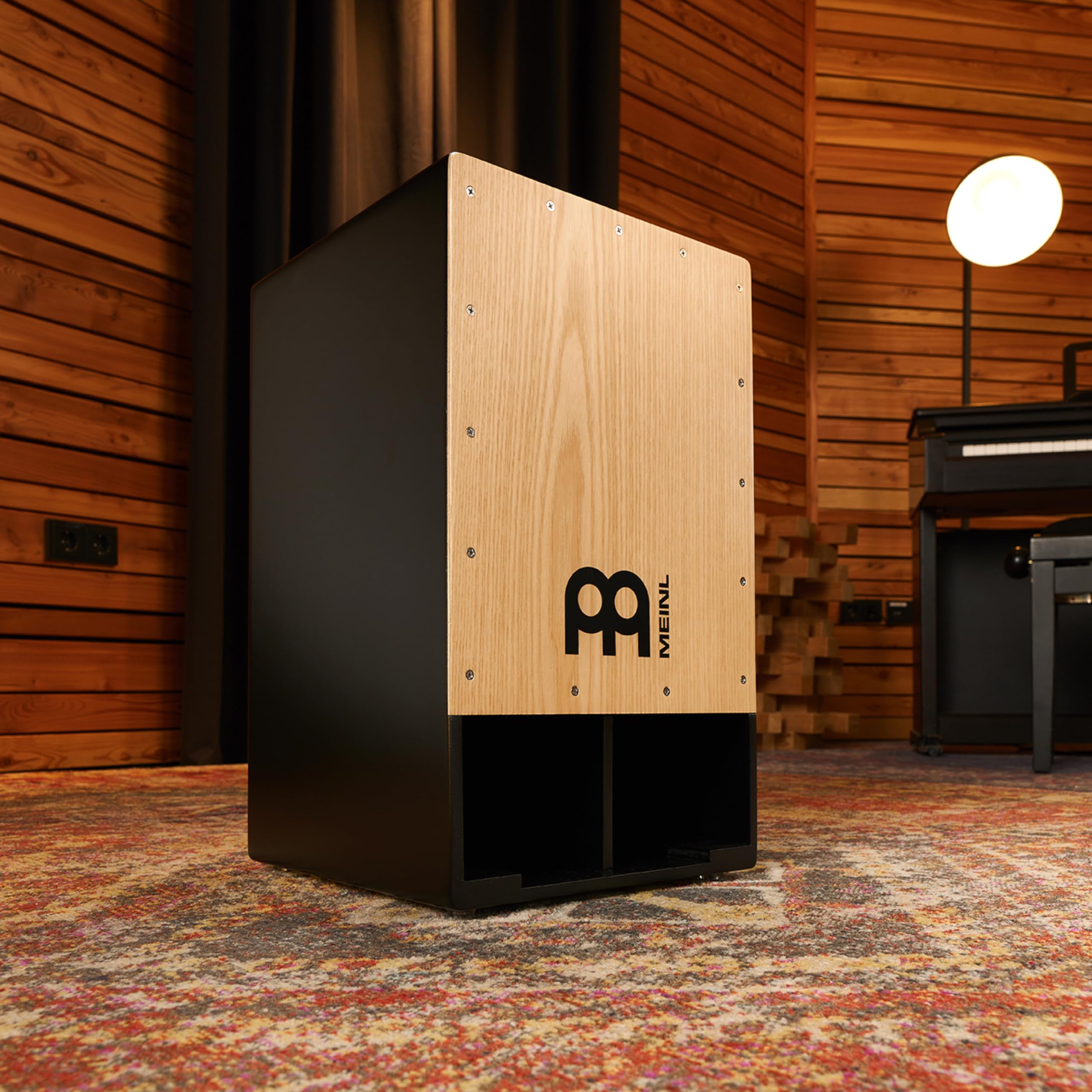 Meinl Percussion Subwoofer Cajon Instrument - Grande drum box avec 2 rosaces projetant le son - Surface de jeu American White Ash (SUBCAJ1AWA)