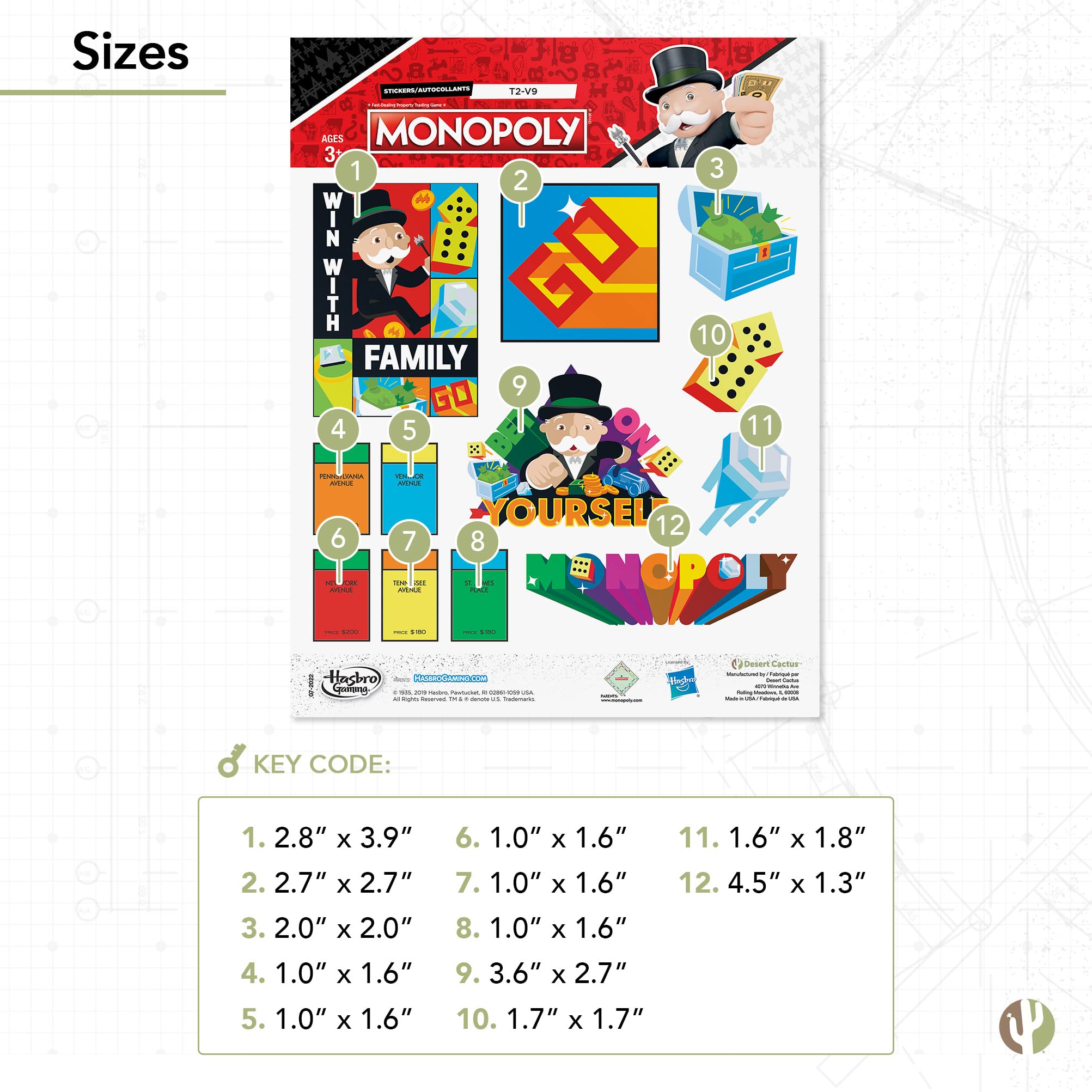 Monopoly Aufkleber-Set – Vinyl, Für Laptop, Wasserflasche, Auto, Scrapbooking