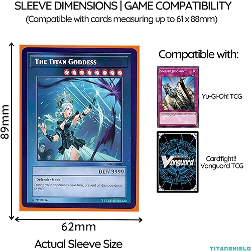 Miniatura 4 de TitanShield Funda de 150  naranja brasa) para tarjetas de intercambio de tamaño japonés pequeño para Yu-Gi-Oh, Cardfight!! Vanguard y más