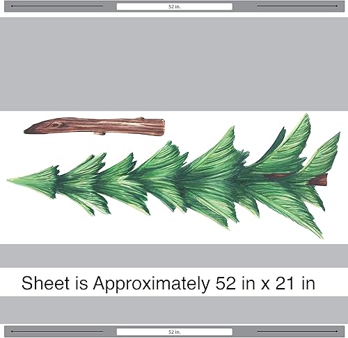 Miniatura 3 de Juego de 3 calcomanías de acuarela de pinos para decoración de habitación, diseño de bosque Chromantics