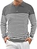Knit Sweater for Men Long Sleeve Polo Shirt Striped Casual Golf Shirts