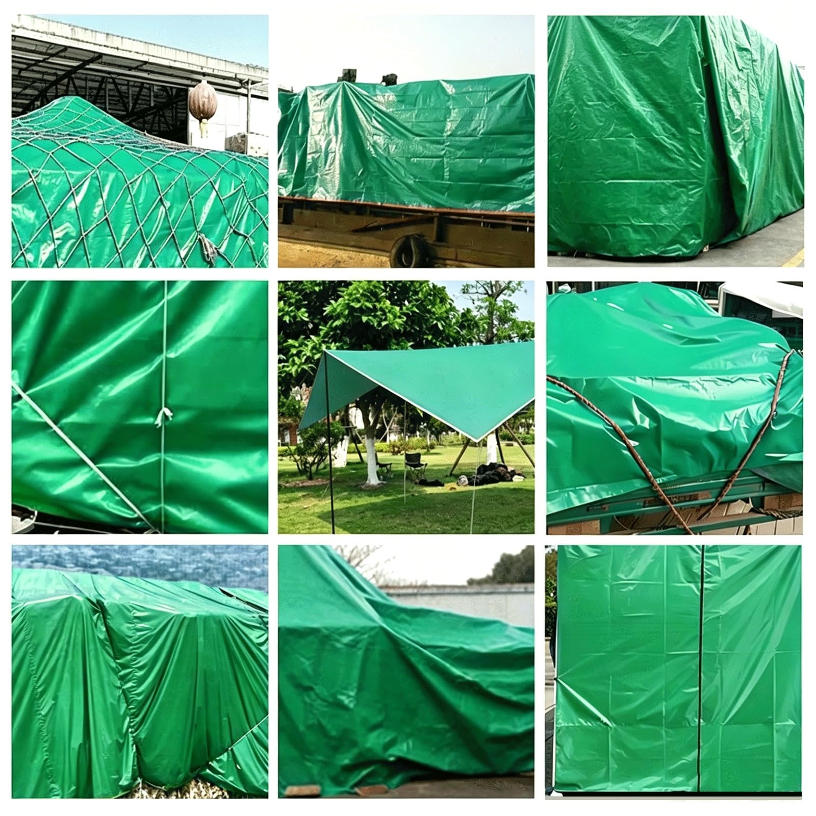 Plandeka Osłonowa 160 x 320 cm Odporna Na Anti UV I Rozdarcia Wzmocnionymi Krawędziami Wodoodporna Płachta Plandekowa Do Samochodu Basenu Biwakowania Mebli Drewnianych, Zielony