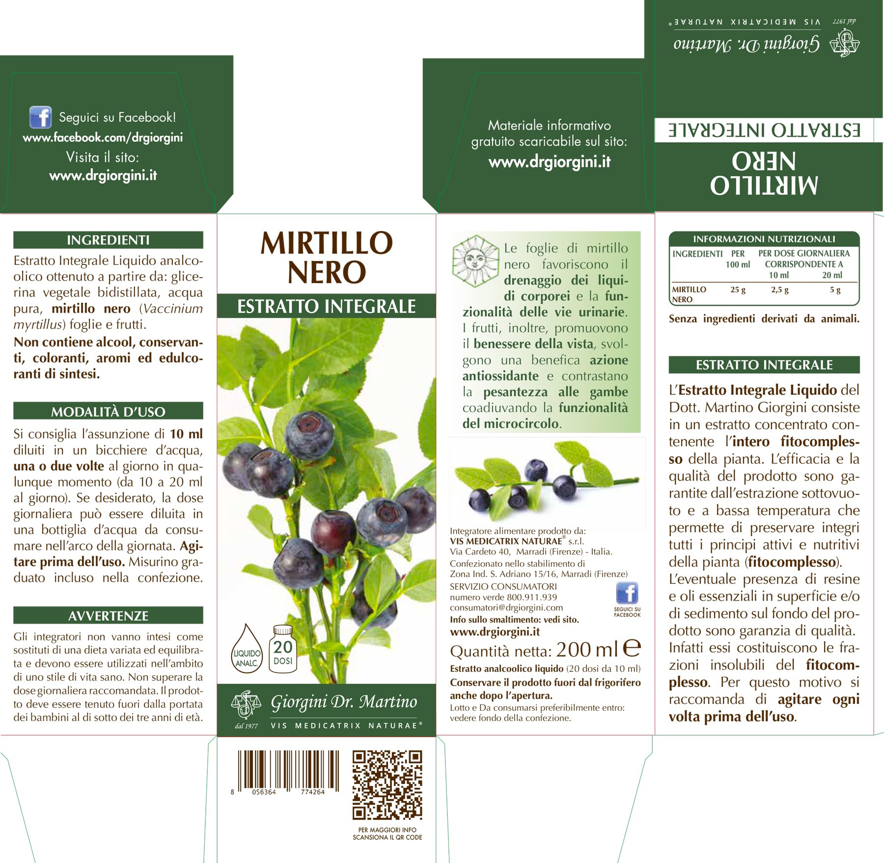 Mirtillo Nero Estr Integr200Ml