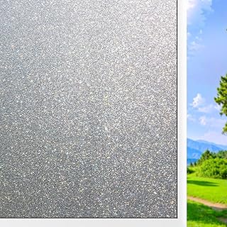 Fensterfolie Sichtschutzfolie 50 x 150 cm Ohne Kleber Dekorfolie Gute Privatsphäre Schutz Blickdicht Sichtschutzfolie Fenster für Wohnzimmer Küche Büro, Mattiert