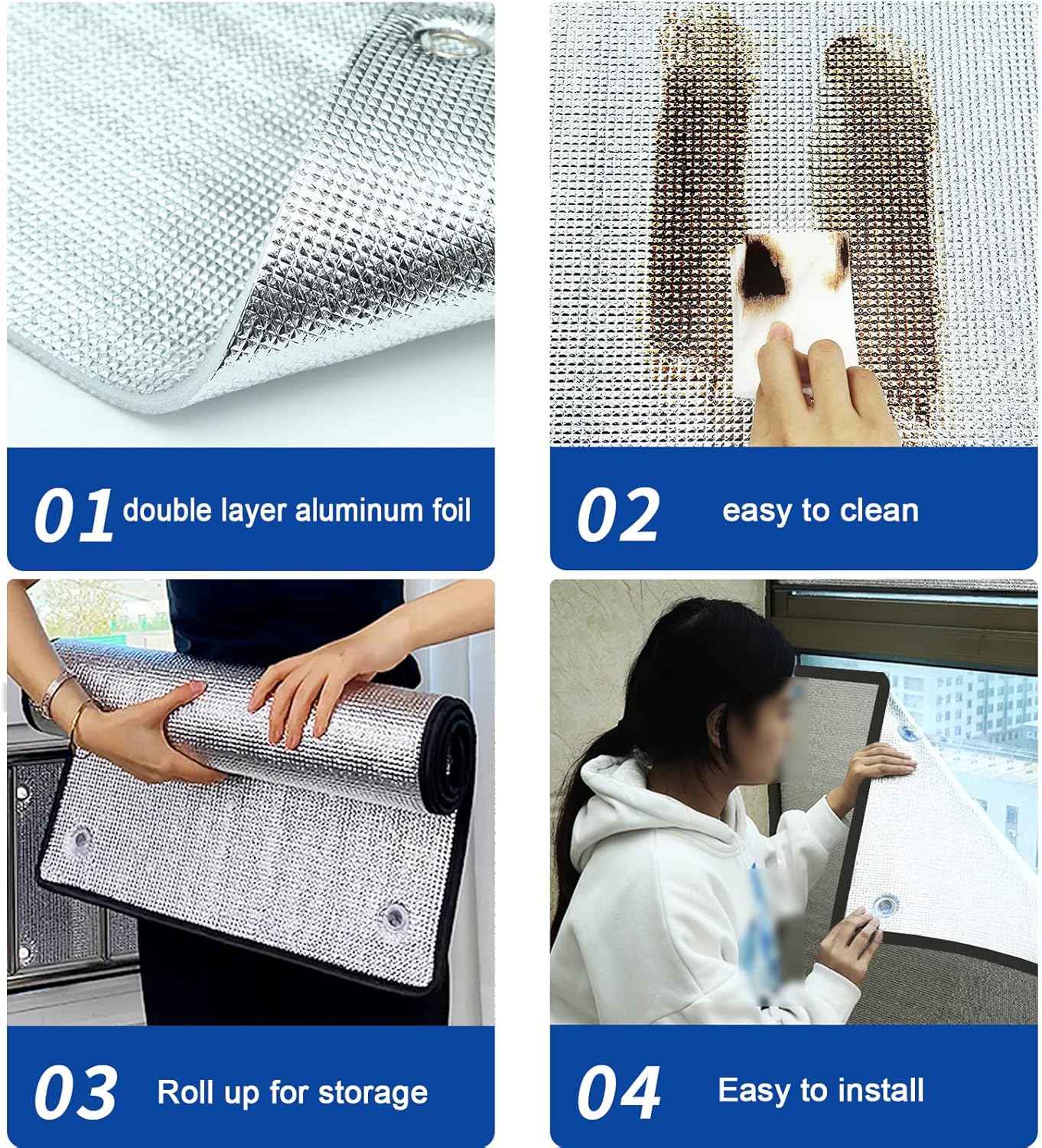 NonAdhesive Reflective Window Film,Bedroom Blackout Privacy Window Tinting Film,Sun Block