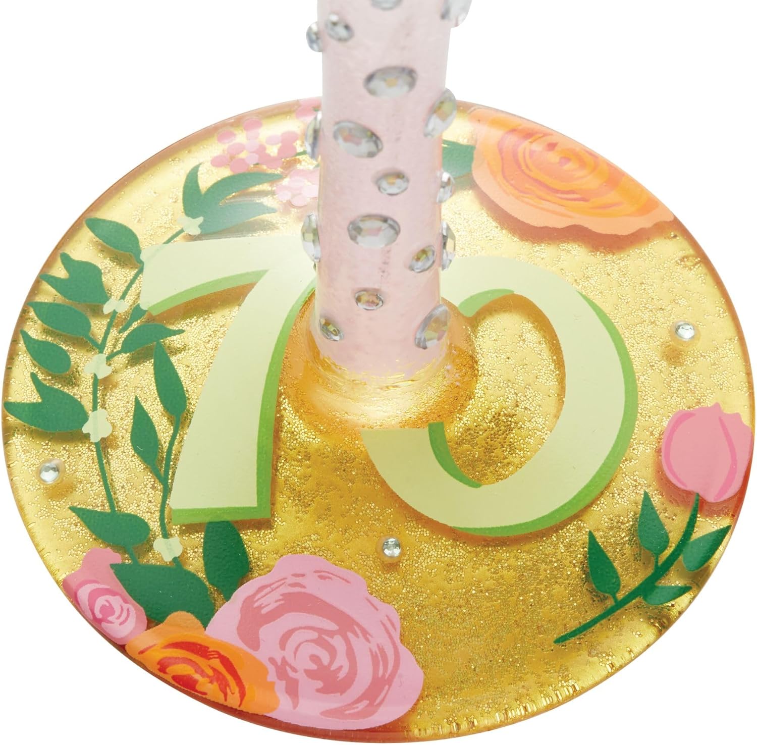 Enesco Designs by Lolita Happy 70th Birthday Hand-Painted Artisan Wine Glass, 15 Ounce, Multicolor - Image 6