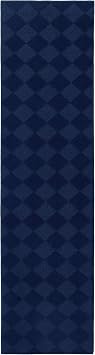 Garland Rug Diamond Solid Navy Blue 2 x 8 Soft, Non Slip Area Rug- Ideal for Living Rooms & Hallways, Stylish & Durable for High-Traffic Areas