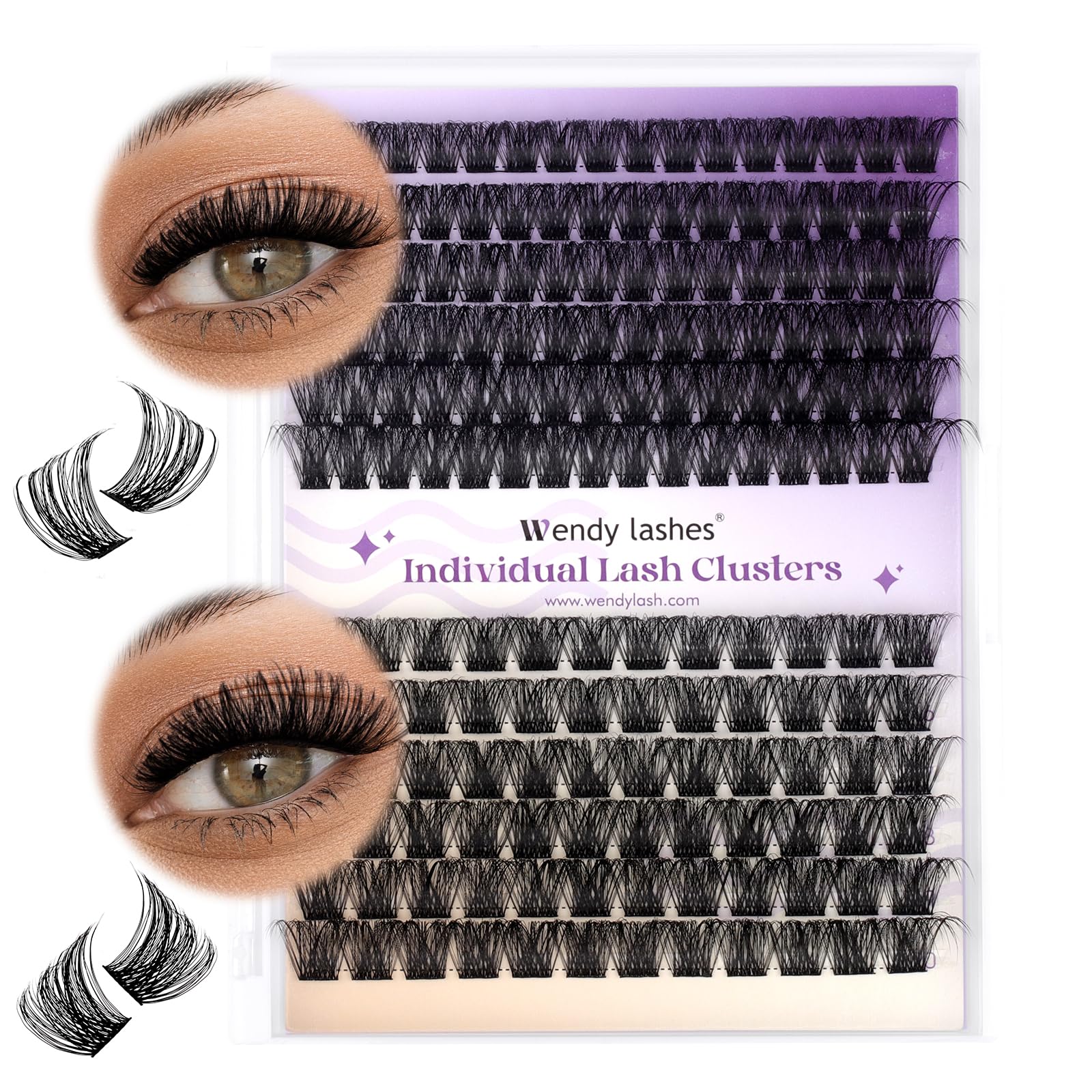 Cluster Lashes Individual Lash Extensions DIY Eyelashes C Curl Cluster Lash DIY Soft and Wispy Clusters Eyelashes Extensions Eyelash Clusters Extensions(Hybrid/Volume-0.07D, 12-16mm Mixed)