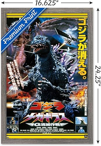 Vista 72 de Trends International Godzilla - Póster de pared de una hoja Godzilla vs. Megaguirus, 34 pulgadas de largo x 22.4 W, versión premium sin marco