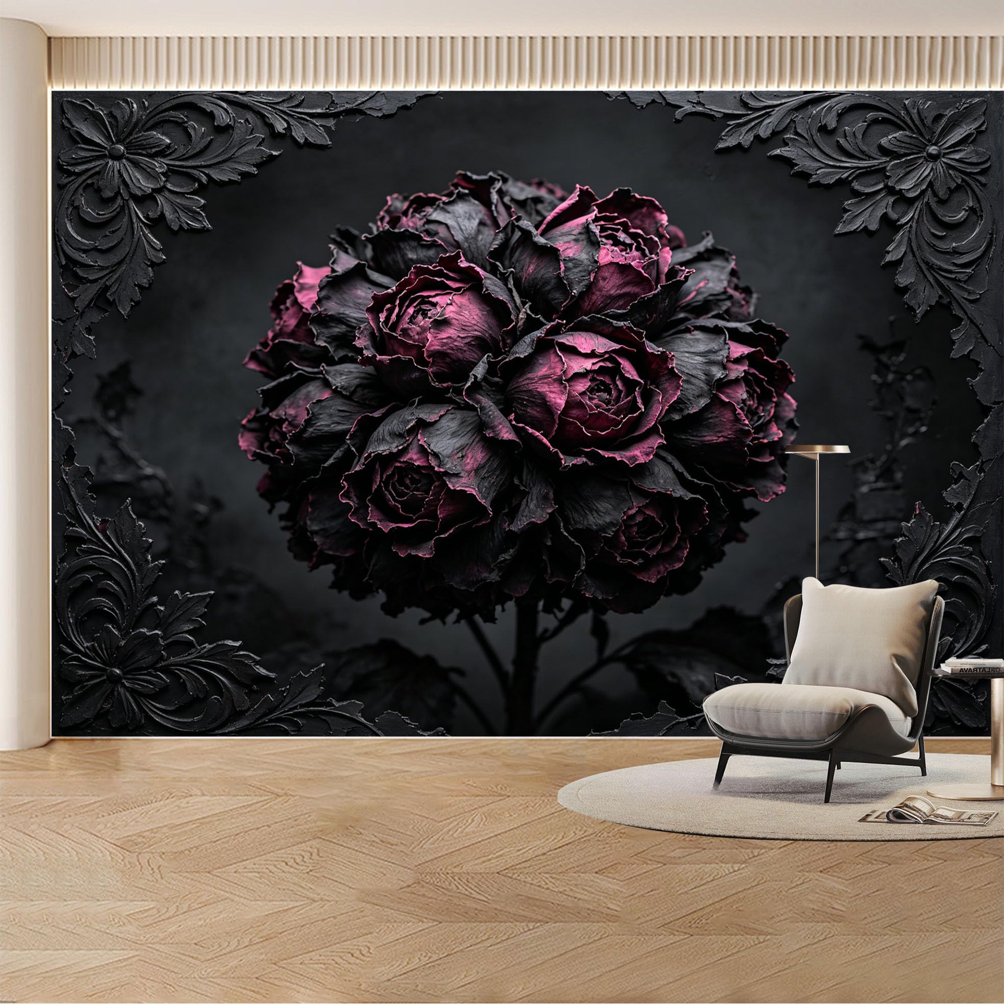 Custom Wall Mural Wallpaper Mountain Landscape 3D Effect Large Wall Art Misty Sunset Removable SelfAdhesive Large Photo for Living Room， Bedroom， Office