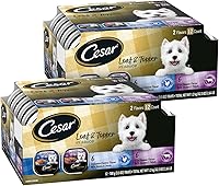 Vista 12 de Cesar Loaf & Topper in Sauce - Comida húmeda para perros, paquete variado Festín de Tocino, sabor a pollo rostizado con tocino y queso y sabor a