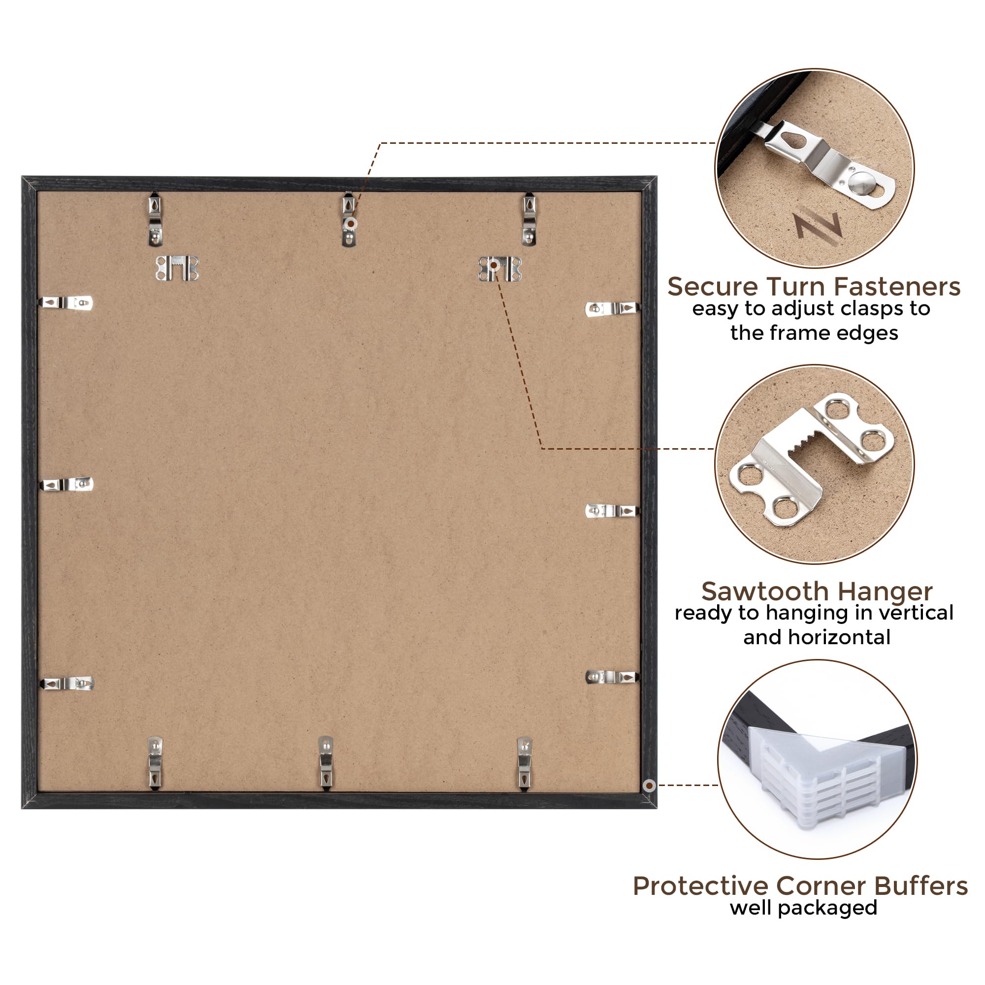 Amazon.co.jp: Fun Memories 20x20 正方形写真フレーム、素朴な