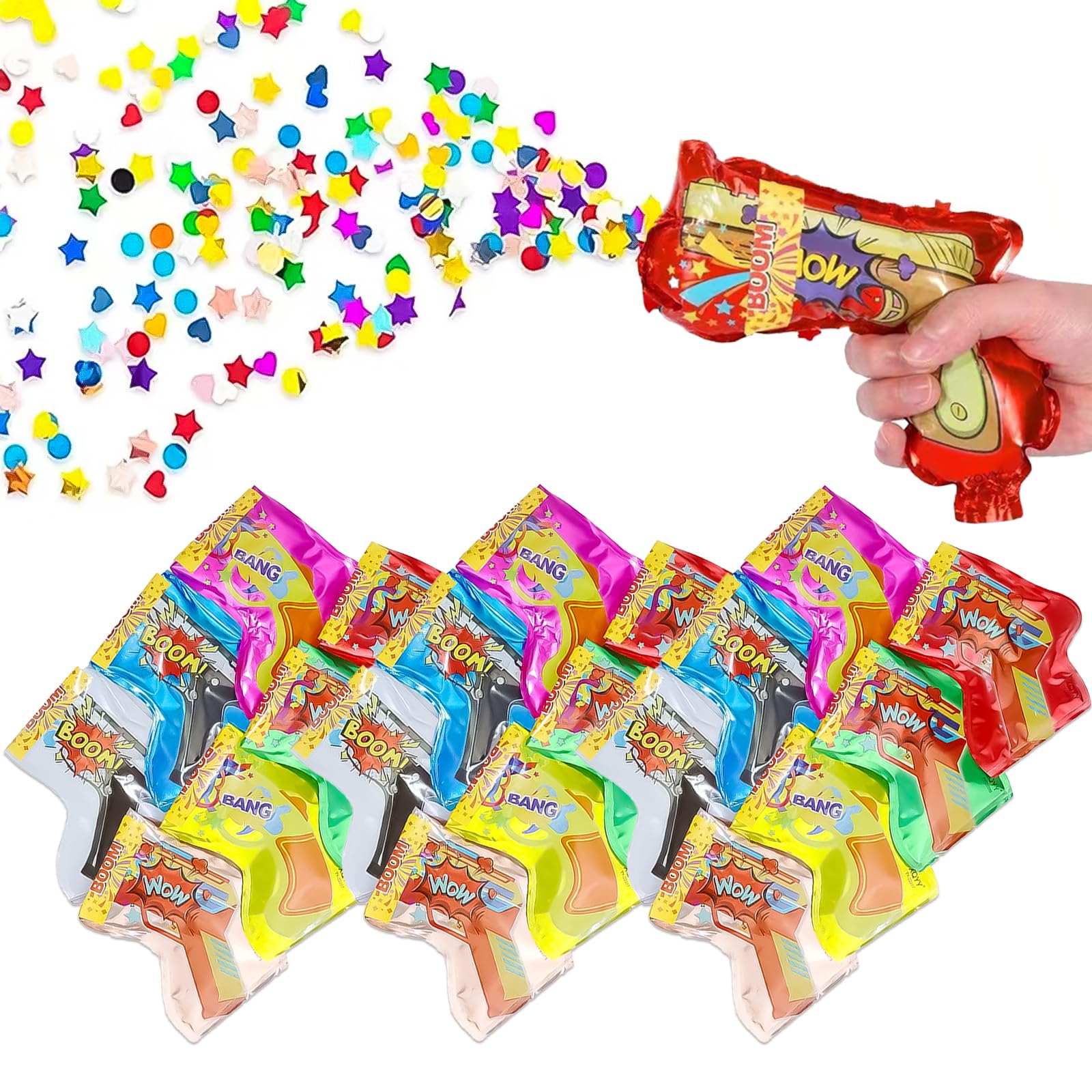 MFCGHXR 50 piezas pistola confeti, confeti cañon, cañones de confeti, apto para carnaval, cumpleaños, bodas, Nochevieja, fiestas, aniversarios