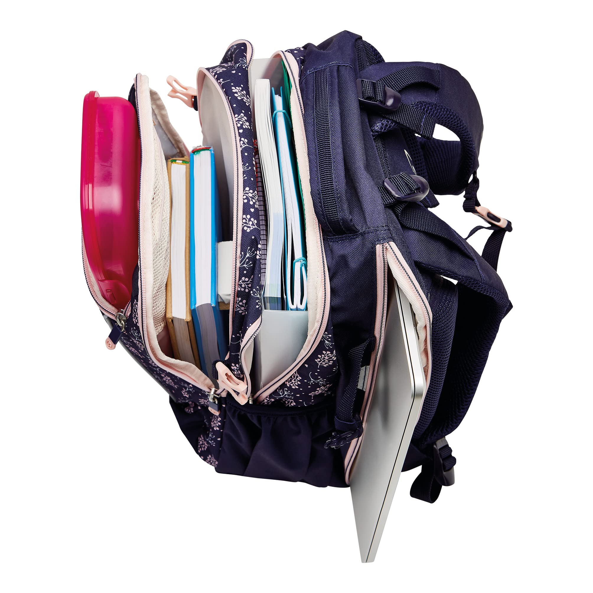 Herlitz Plecak szkolny Ultimate Blossom młodzieżowy Tornister Torba na plecy, Pojemność 24l, Męski Damski Unisex Sportowy, Dla Ucznia Studenta Na co dzień, Pojemny Wytrzymały Odblaski