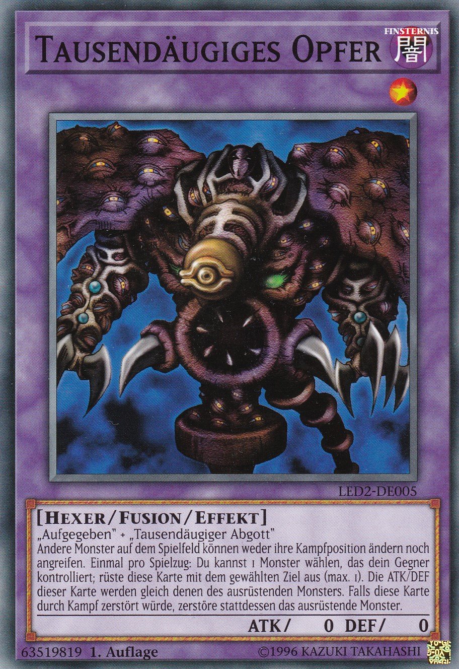 victim card yugioh LED2-DE005 - Thousand Eyed Victim - Common - 1st Edition - German -  Legendary Duelists: Ancient Millennium