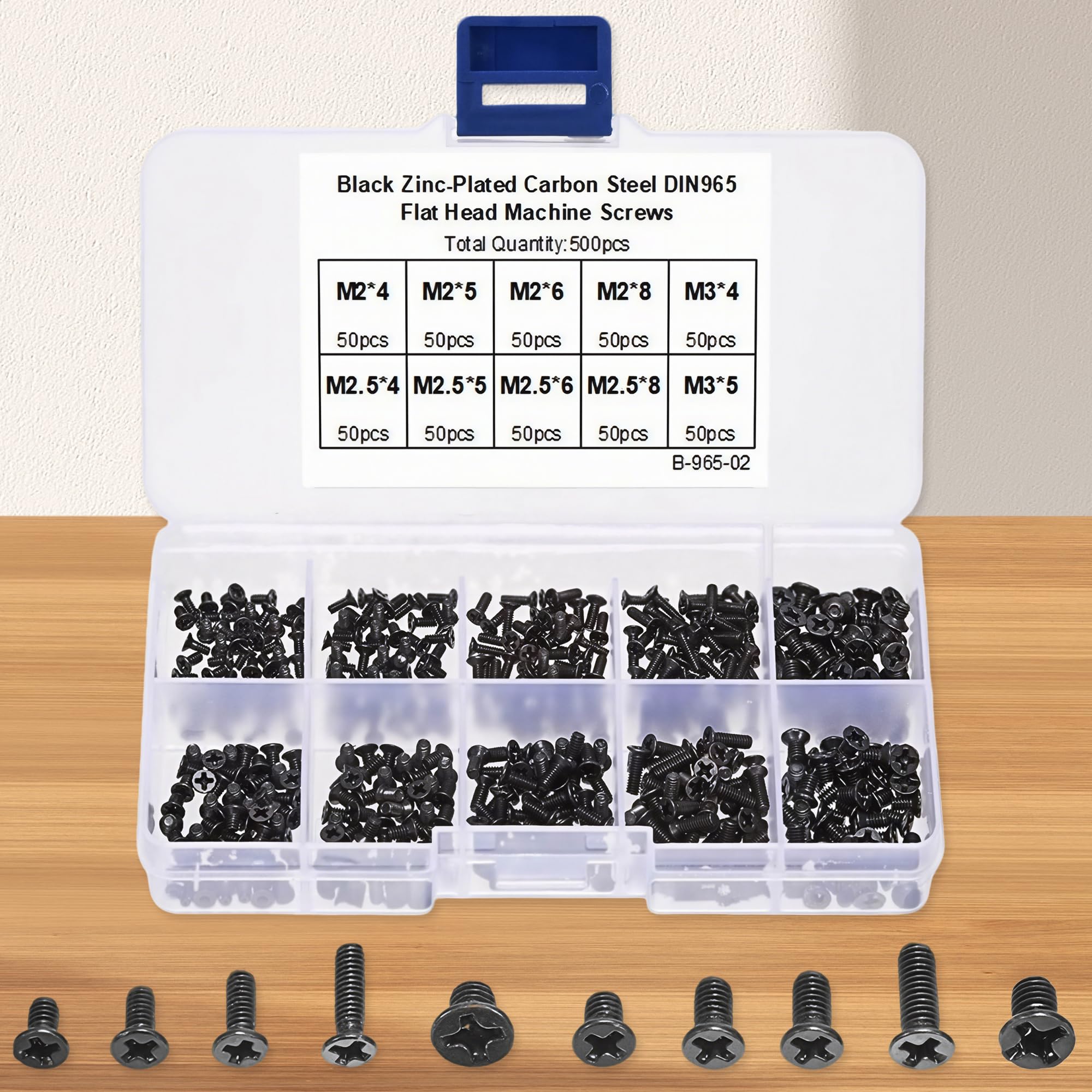 Juego de 500 tornillos para laptop, juego surtido de tornillos M3 para computadora con caja de almacenamiento para reparación de portátiles, mantenimiento y accesorios de bricolaje