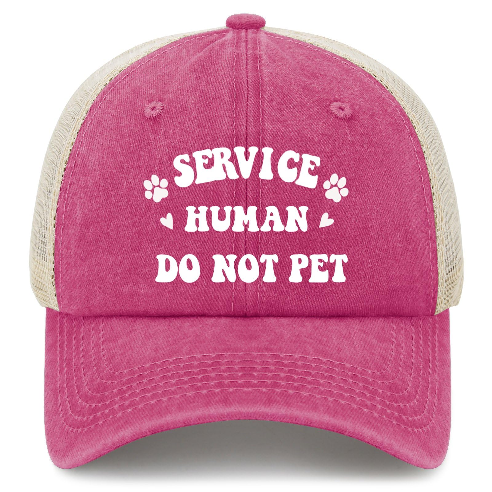 Service Human do not pet Baseball Hats Cycling caps for Men Pink