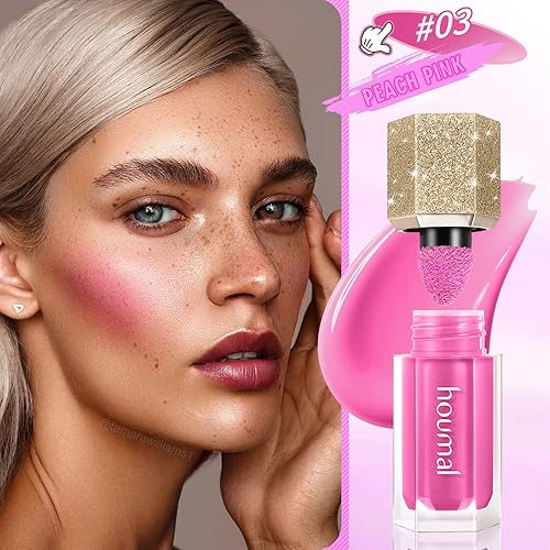 Miniatura 5 de LSxia Rubor líquido crema suave para mejillas tinte líquido para la piel color crema de rubor para mejillas ojos y labios acabado húmedo pigmento