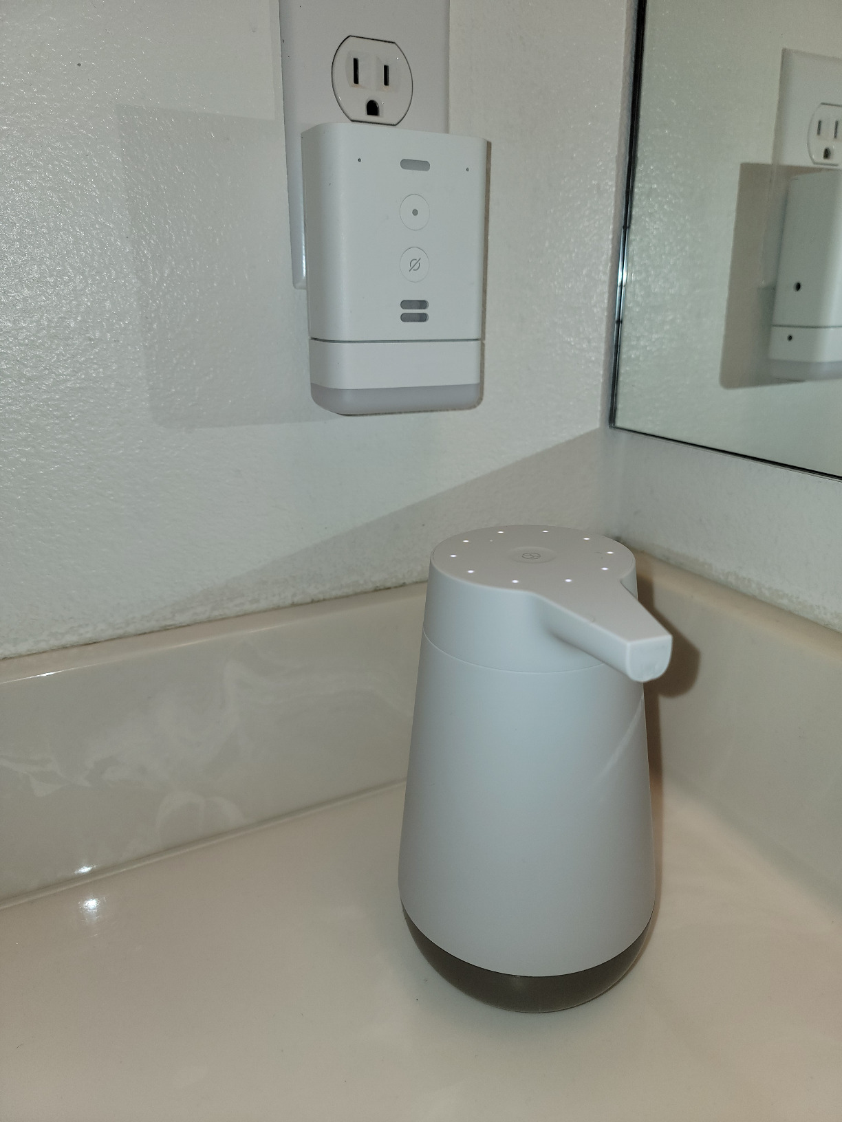 Great automatic soap dispenser, reminds you how long to wash, connects to Echo